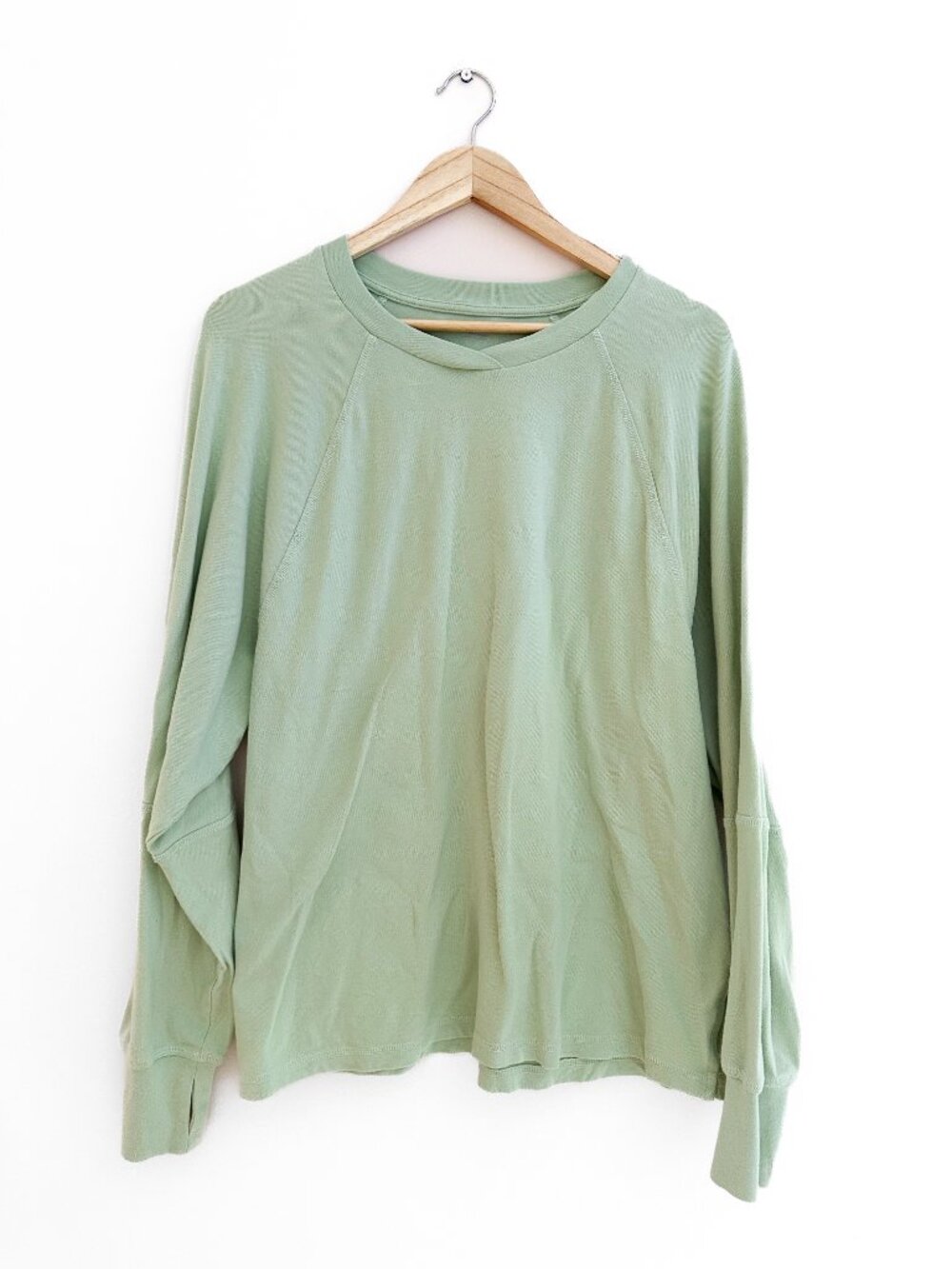 OFFLINE By Aerie Pique Long Sleeve T-Shirt - Dusty Sage - Size M